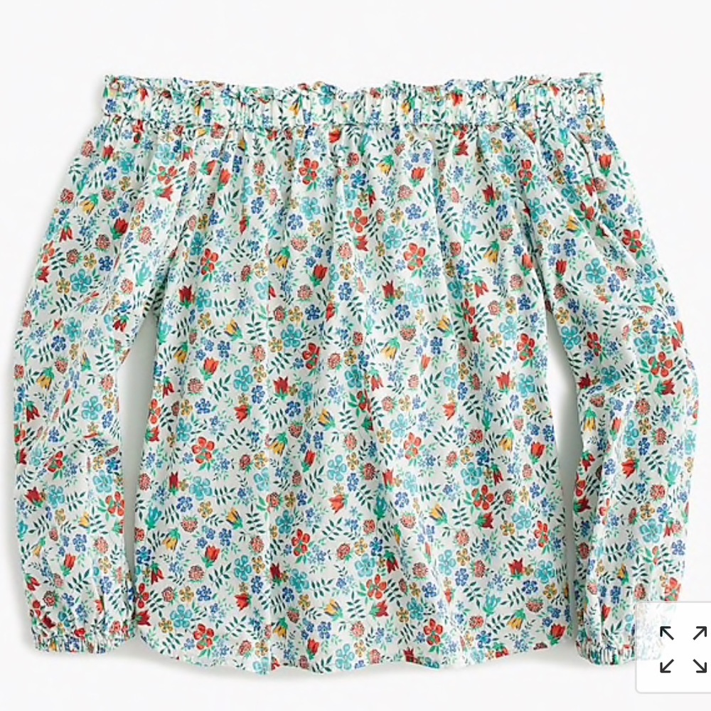 J. Crew off-the-shoulder top in Liberty Edenham